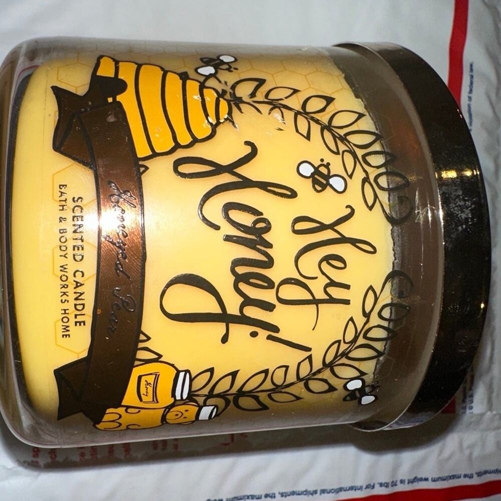 Bath and Body Works Hey Honey Honeyed Pear rare candle 3 wick